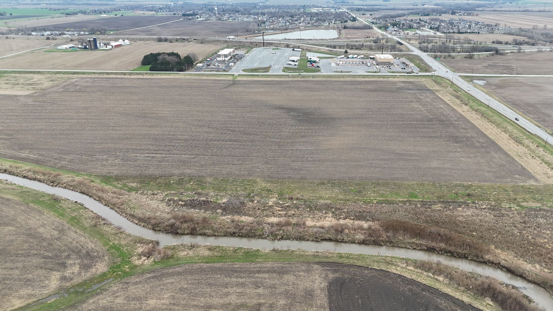 Aerial view of farm campus